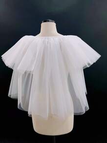 Layered Wedding Wrap Fall Clothes For Women - White - View 2