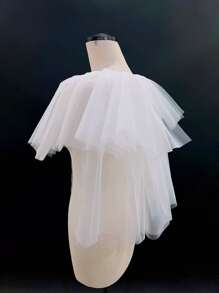 Layered Wedding Wrap Fall Clothes For Women - White - View 3
