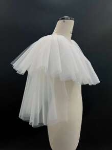 Layered Wedding Wrap Fall Clothes For Women - White - View 4