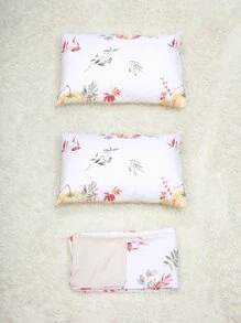 Leaf & Pumpkin Pattern Duvet Cover Set Without Filler - Multicolor - View 2