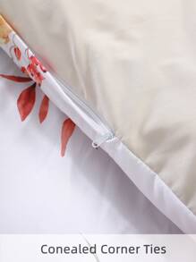 Leaf & Pumpkin Pattern Duvet Cover Set Without Filler - Multicolor - View 3