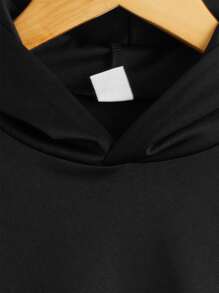 SHEIN Tween Boy Reflective Gamepad Print Sweatshirt - Black - View 4