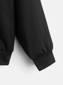 SHEIN Tween Boy Reflective Gamepad Print Sweatshirt - Black - View 5