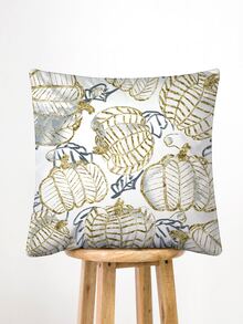 1pc Metallic Pumpkin Print Cushion Cover Without Filler - Multicolor - View 2