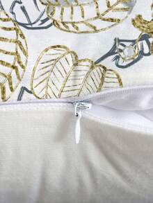 1pc Metallic Pumpkin Print Cushion Cover Without Filler - Multicolor - View 3