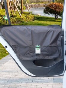 1pc Pet Car Door Protector - Black - View 2