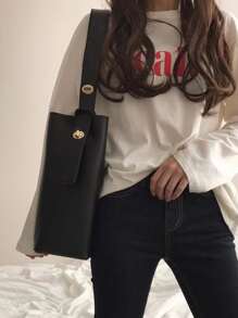 Nhẹ, dành cho doanh nhân Túi vuông có khóa xoắn tối giản dành cho nữ tuổi teen Sinh viên đại học, tân binh và công nhân cổ trắng Hoàn hảo cho văn phòng, trường đại học, công việc, kinh doanh, đi làm, ngoài trời, du lịch, đi chơi - màu đen - Xem 1