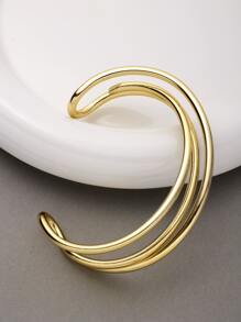 1 vòng đeo tay trang sức bằng đồng tối giản - Vàng - Xem 2