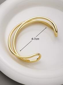 1 vòng đeo tay trang sức bằng đồng tối giản - Vàng - Xem 3