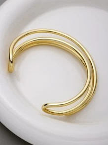 1 vòng đeo tay trang sức bằng đồng tối giản - Vàng - Xem 5