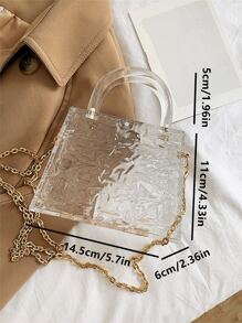 迷你鏈條裝飾盒型包 - 無色 - 查看 5