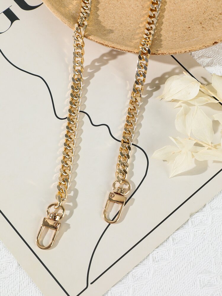 Bolso con cadena minimalista con tira - Dorado - Añade 2