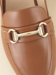 2025 Mulas Decorativas de Metal de Outono, Mulas de Salto Gatinho Metálicas de Cor Sólida Elegante Marrom