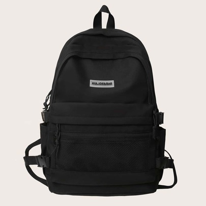 Men Letter Patch Decor Casual Daypack