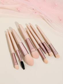 Perangkat Make-Up Portabel Macaron, Delapan Kuas, Rambut Halus, Alat Rias Terjangkau, Kuas Rias/Kuas Kosmetik - Aprikot - View 1
