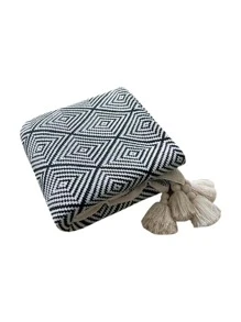 1pc Geometric Pattern Tassel Decor Blanket - Multicolor - View 3