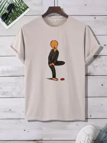 Manfinity Hypemode Tops Nam Con số Giải trí - Màu be - Xem 1