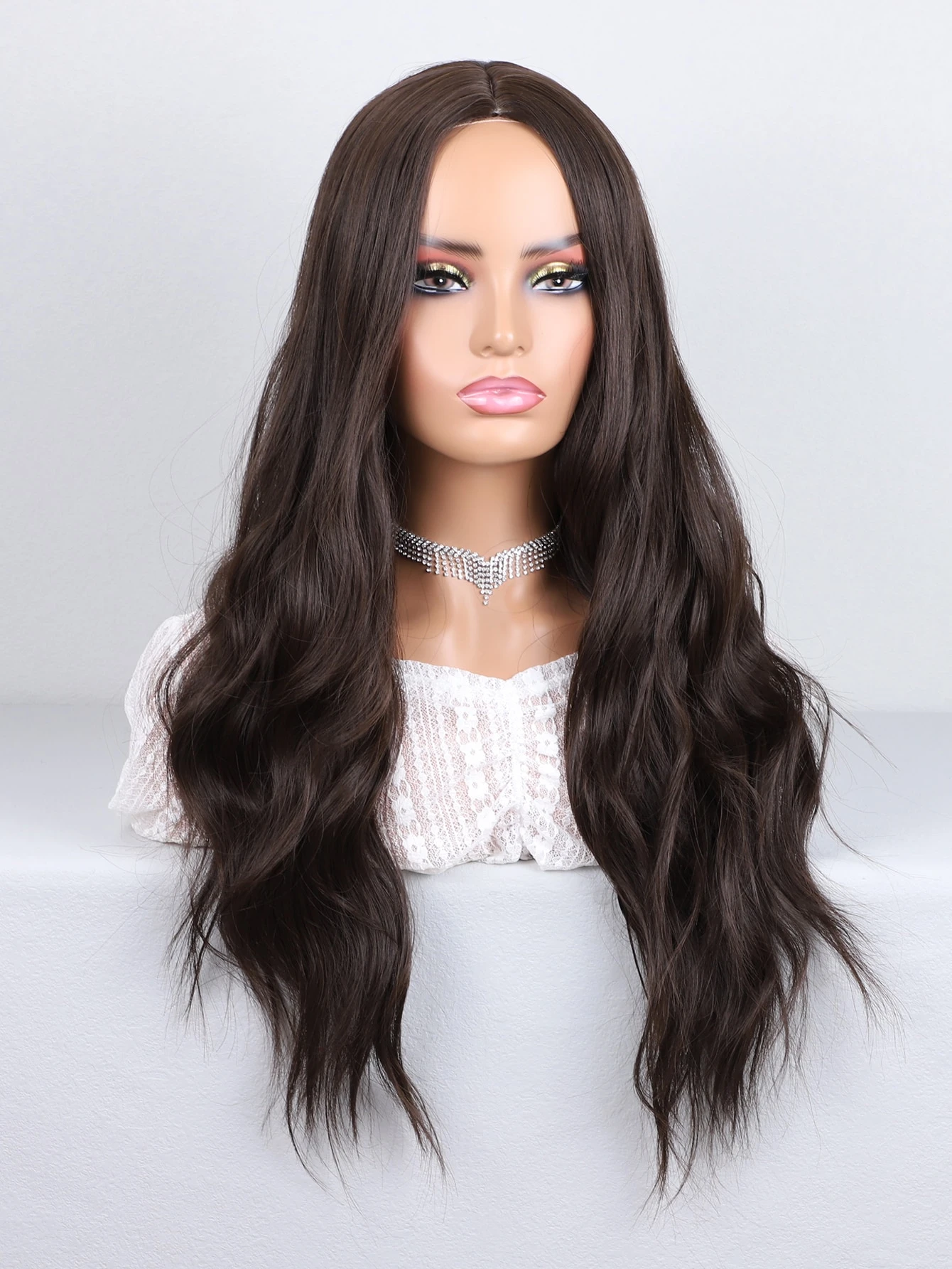 Miniatura 4 de Peluca sintética larga rizada