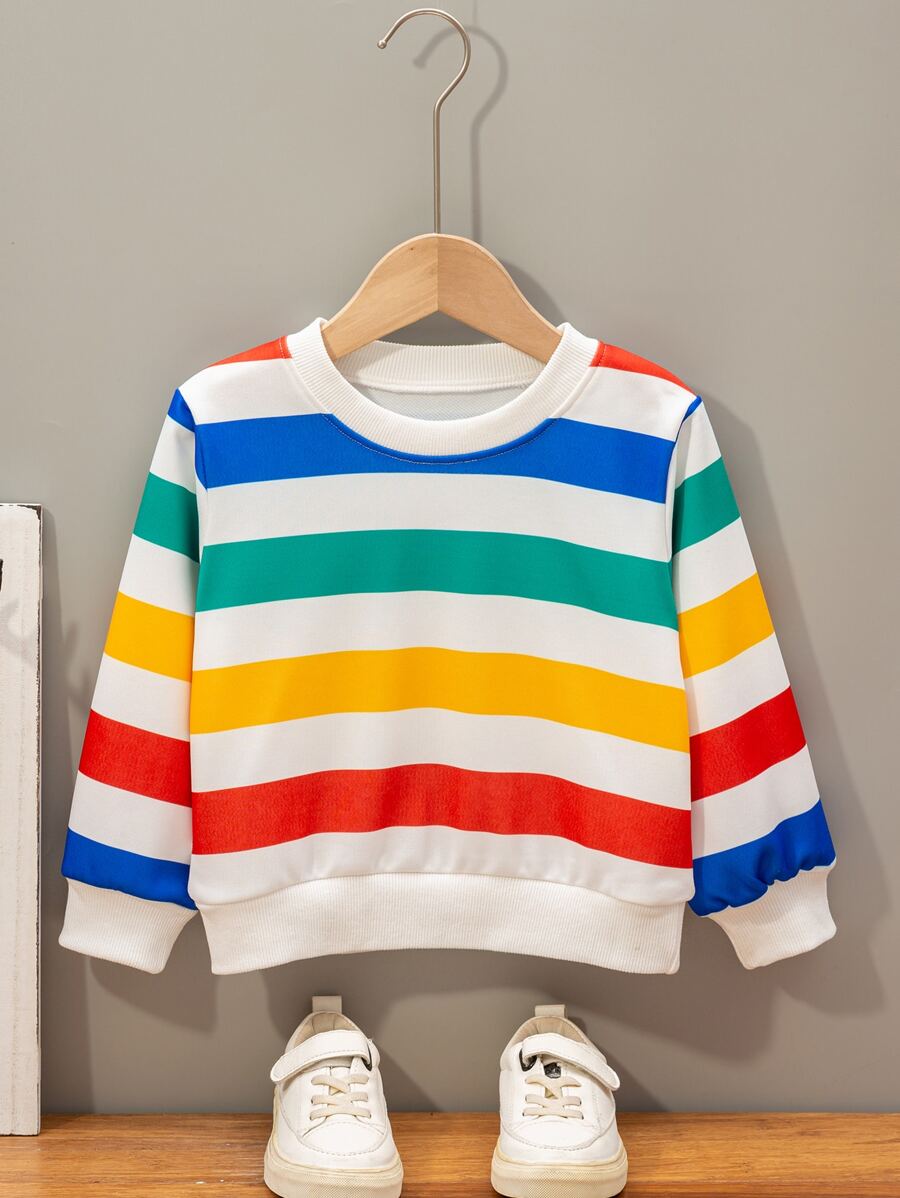 Toddler Boys Block Striped Sweatshirt - Multicolor - View 1