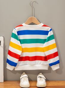 Toddler Boys Block Striped Sweatshirt - Multicolor - View 2