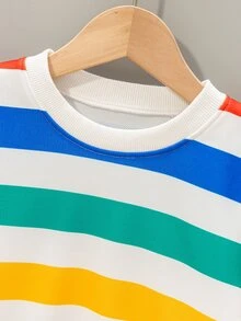 Toddler Boys Block Striped Sweatshirt - Multicolor - View 5