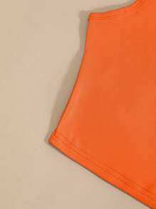SHEIN Unity Top tank unicolor de cuello scoop - Naranja - Ver 5
