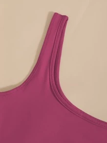 SHEIN Unity Solid Crop Tank Top - Hot Pink - View 4