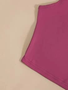 SHEIN Unity Solid Crop Tank Top - Hot Pink - View 5