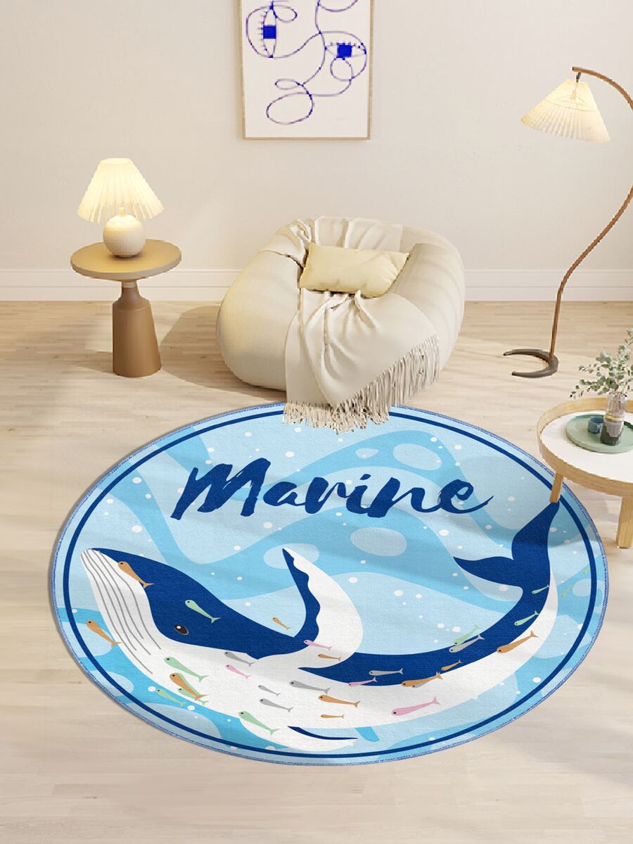 鯨魚和字母圖案地毯 - 彩色 - 查看 1
