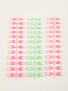 轉換你指甲片帶216入組長款棺材彩色漸層假指甲 - 彩色 - 查看 7