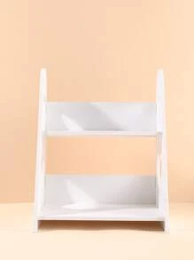 1pc Shelf Design Decoration Craft, Simple Plastic White Decorative Object For Home Decoration Best Gifts Birthday Plates Kitchen Accessories Kitchen Decor Table Tray Trays Fruit Tray Tray Decor Graduation - White - View 2