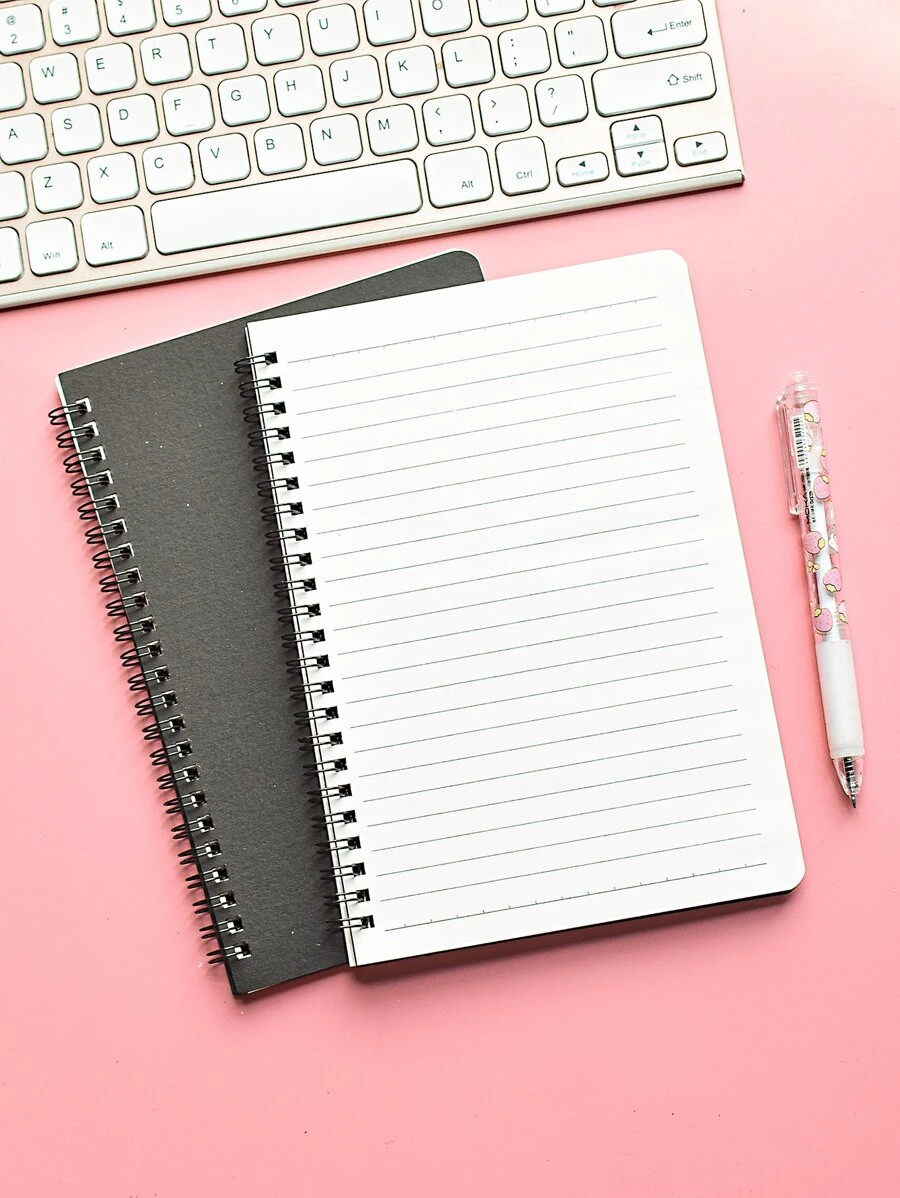 1pc A5 Spiral Notebook - Black - View 1