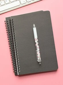 1pc A5 Spiral Notebook - Black - View 5