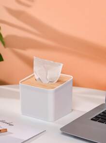1入組素色紙巾盒 - 白色 - 查看 2
