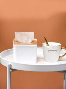 1入組素色紙巾盒 - 白色 - 查看 3