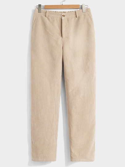 SHEIN Men Corduroy Straight Leg Pants