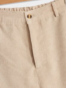 GENTILAND Men Corduroy Straight Leg Trousers - Khaki - View 3
