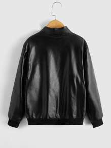 SHEIN 男孩拉鏈開襟加絨內裏夾克