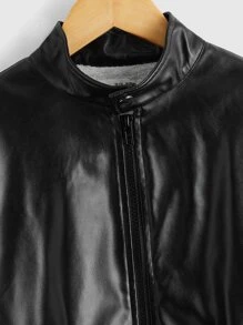 SHEIN 男孩拉鏈開襟加絨內裏夾克