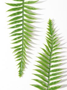 1入組人造熱帶印花樹葉 - 綠色 - 查看 5