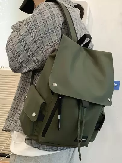 peach tree 时尚桃树翻盖多口袋纯色 PU 背包 圣诞男士包 度假旅行必备品 爸爸礼物 复古包 复古书包 大容量旅行背包 运动包 笔记本电脑包 书包 趣味礼物 男士礼物 男士包 男朋友礼物 节日必备品 露营旅行包 夏季返校沙滩包 海滩复古笔记本电脑包 运动生活夏季包