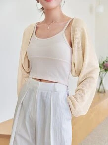 DAZY Áo khoác nữ màu trơn Giải trí - Màu be - Xem 4
