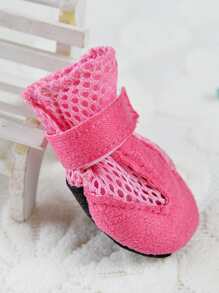 4pcs Breathable Pet Shoes - Pink - View 6