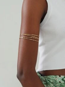 Brazalete minimalista a capas - Amarillo Oro - Ver 1