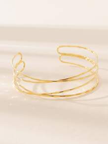 Brazalete minimalista a capas - Amarillo Oro - Ver 2