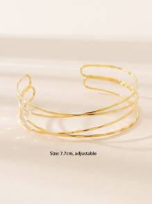 Brazalete minimalista a capas - Amarillo Oro - Ver 3