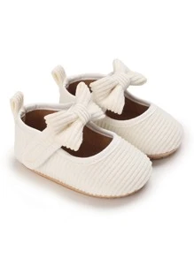 Baby Bow Decor Mary Jane Flats - White - View 1