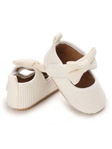Baby Bow Decor Mary Jane Flats - White - View 4