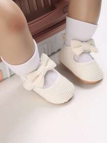 Baby Bow Decor Mary Jane Flats - White - View 6