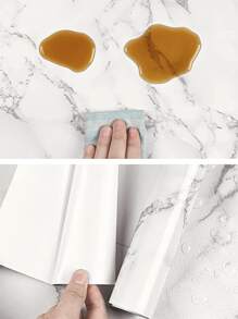 1pc Marble Pattern Wall Paper, 40x100cm Self Adhesive Wall Sticker For Home Decor,Renovation Stickers Peel Wall Panels,Wall Paper, Wallpapers,Spring Decoration Items Refresh Your Home,Rama Decoration Stickers - Multicolor - View 4